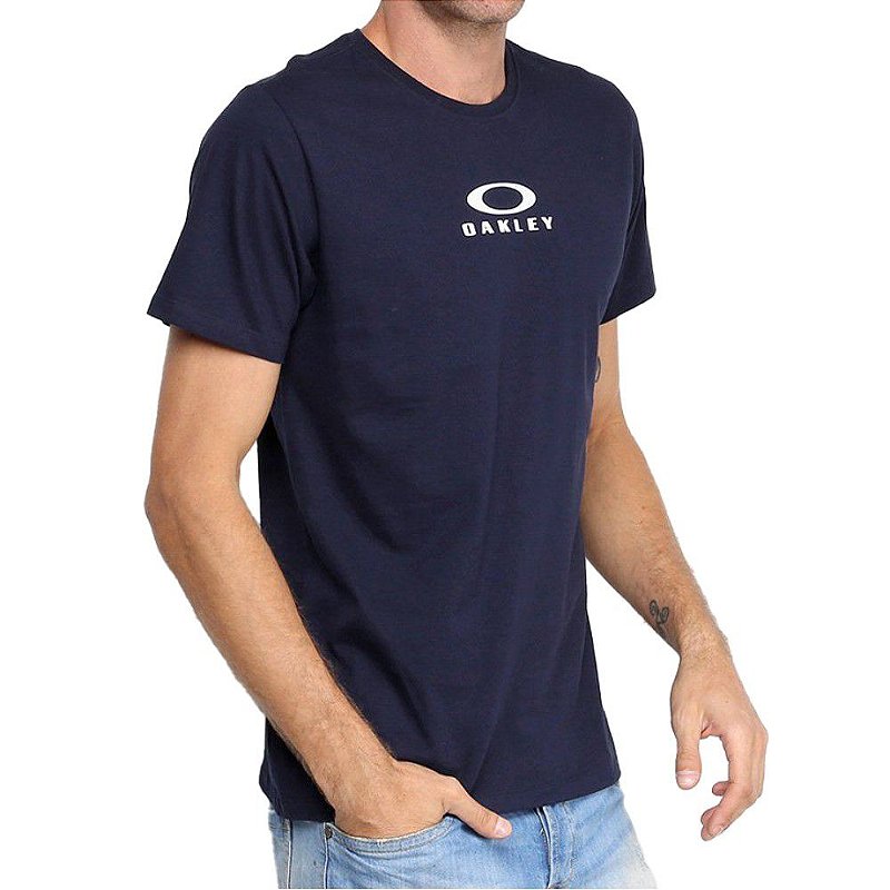 Camiseta Oakley O Bark SS Azul Marinho - FutFanatics