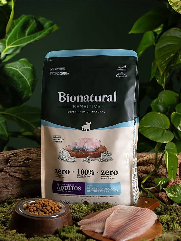 Bionatural Sensitive Cães Adultos Porte Pequeno 2,5kg