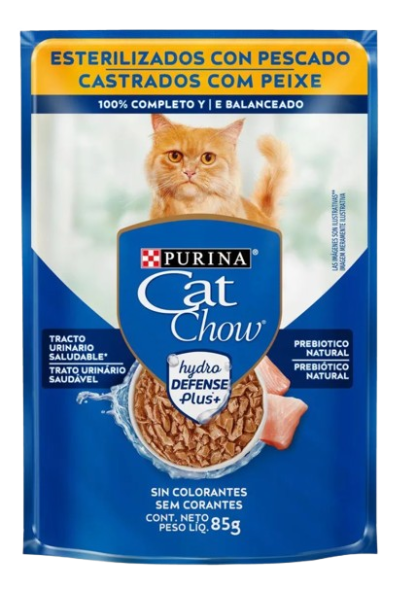 Cat Chow Sache Castrados Peixe ao Molho 85g (36606)