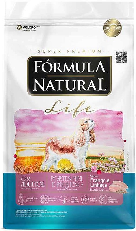 Ração Fórmula Natural Life para Cães Adultos Raças Mini e Pequena sabor Frango e Linhaça 15 kg (10230990100557)