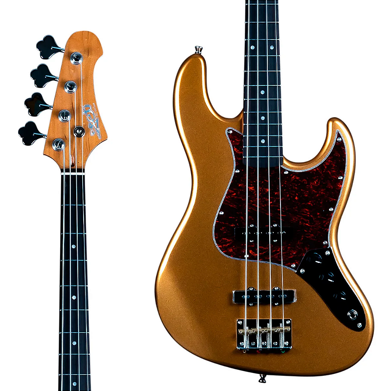 Baixo 4 Cordas JET JJB-300 GD R Jazz Bass Gold - Gruveria Shop
