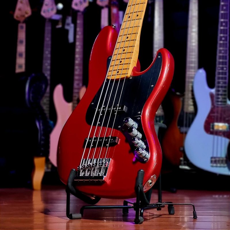 Baixo 5c Fender American Ultra Ii Jazz Bass V Sinister Red