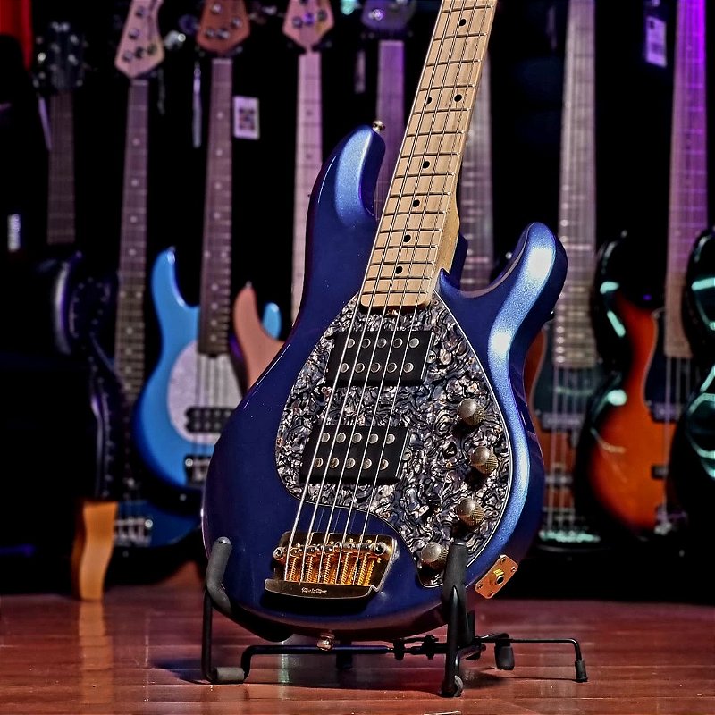 Baixo 5 Cordas Music Man StingRay5 HH Pacecar Blue 2014 - Gruveria