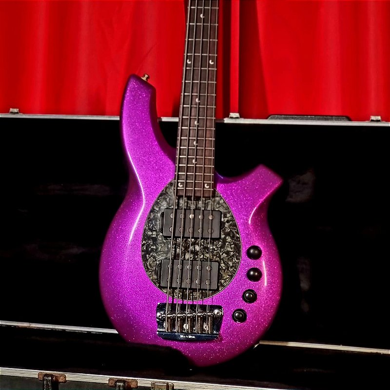 Baixo 5 Cordas Music Man Bongo 5 HH Fuschia Sparkle - Gruveria Shop