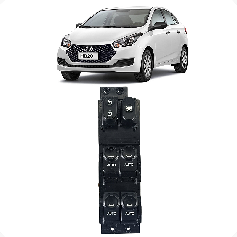 Botão Comando Vidro Dianteiro Esquerdo Hyundai HB20 2019