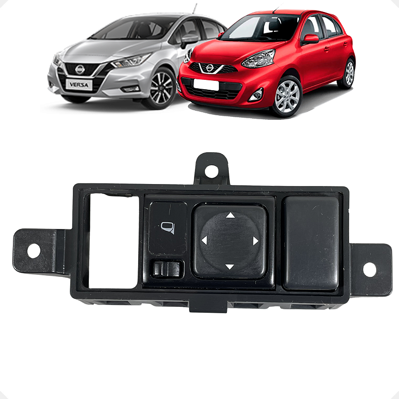 Comando Retrovisor Elétrico Nissan Versa March 2012 a 2020