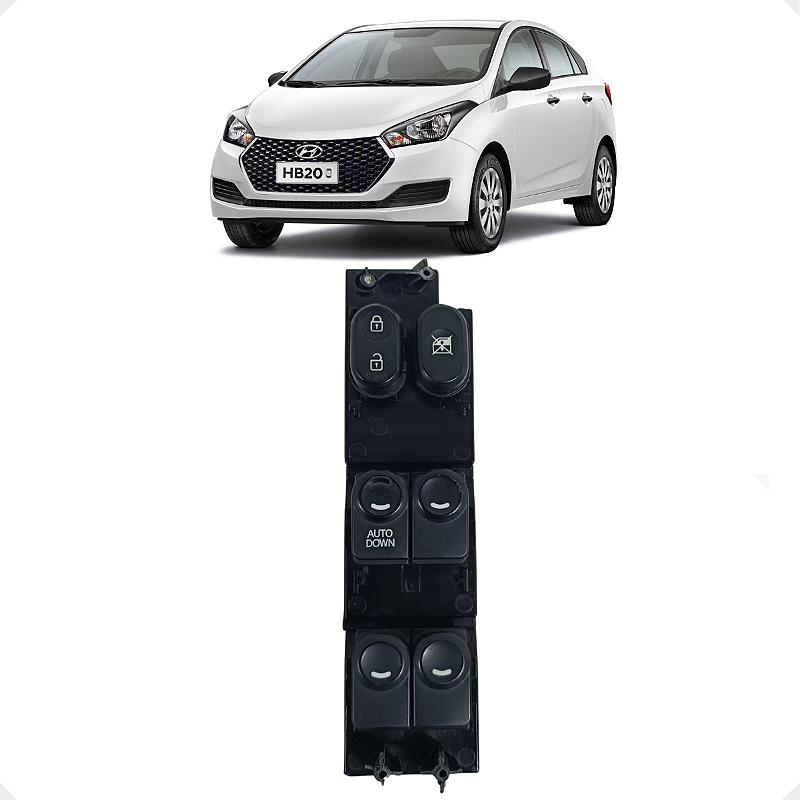 Comando Vidro Elétrico Hyundai Hb20 2013 2014 2015 a 2019