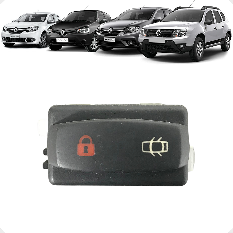 Botão Trava Destrava Porta Clio Duster Logan Sandero 2021