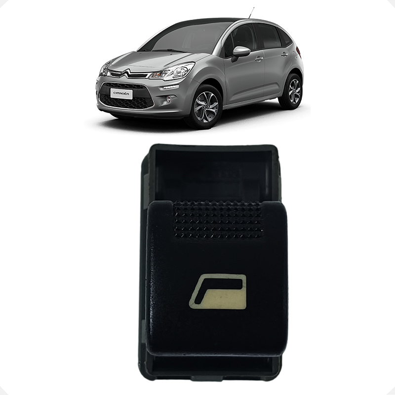 Botão Elétrico Vidro Traseiro Esquerdo C3 2010 2011 2012