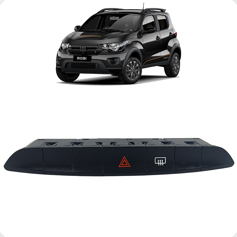 Botão Pisca Alerta Desembaçador Fiat Mobi 2022 2023 2024