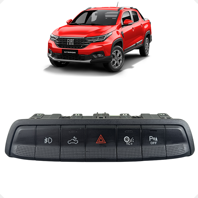 Comando Botão Central Painel Fiat Strada 2020 a 2024
