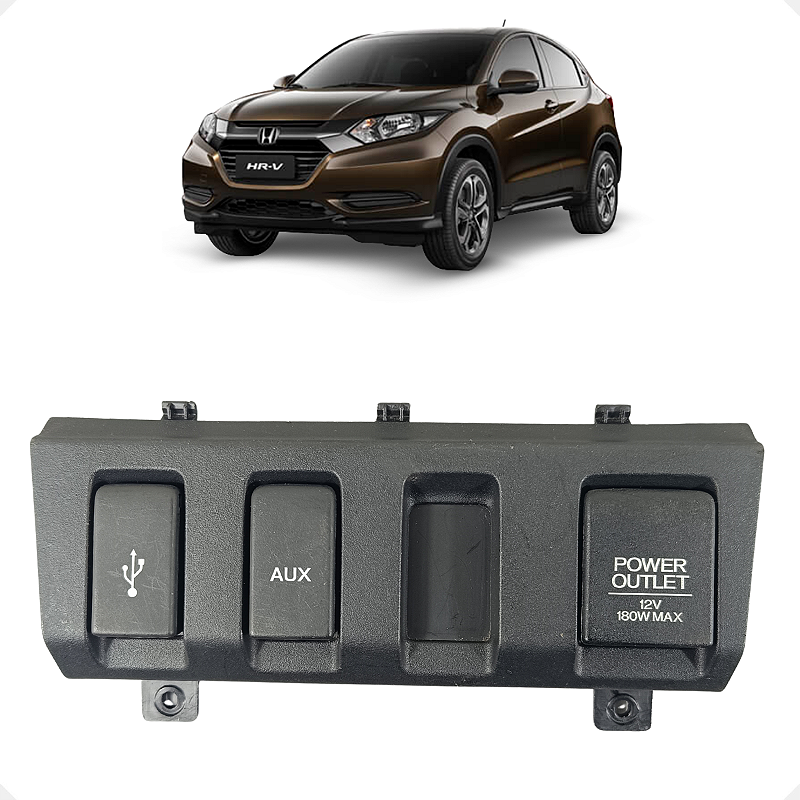 Entrada Auxiliar USB Tomada 12v Honda HR-V 2016 a 2021