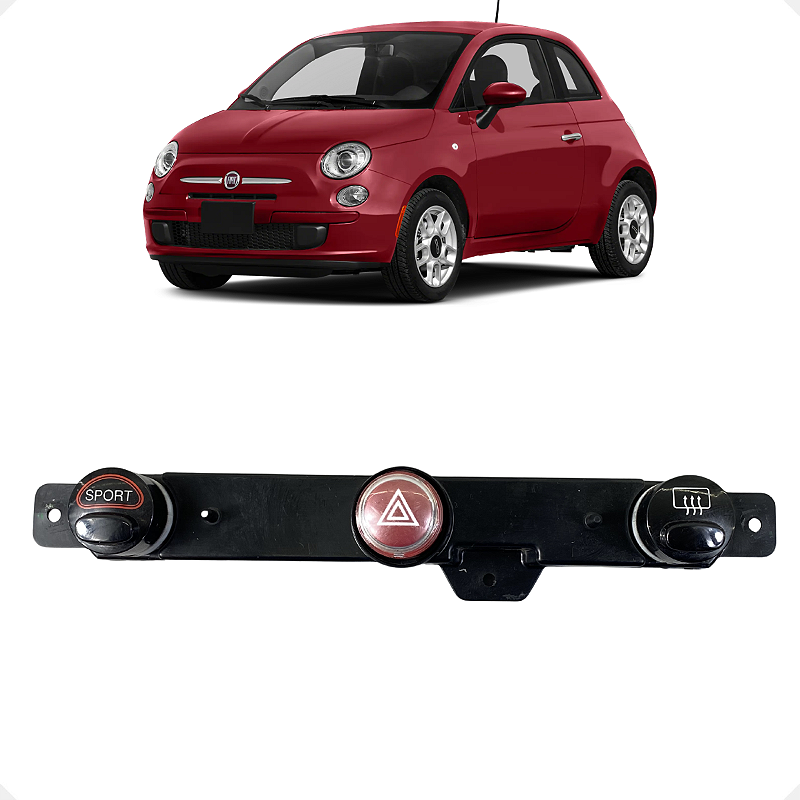Comando Pisca Alerta Desembaçador Sport Fiat 500 2012 2013