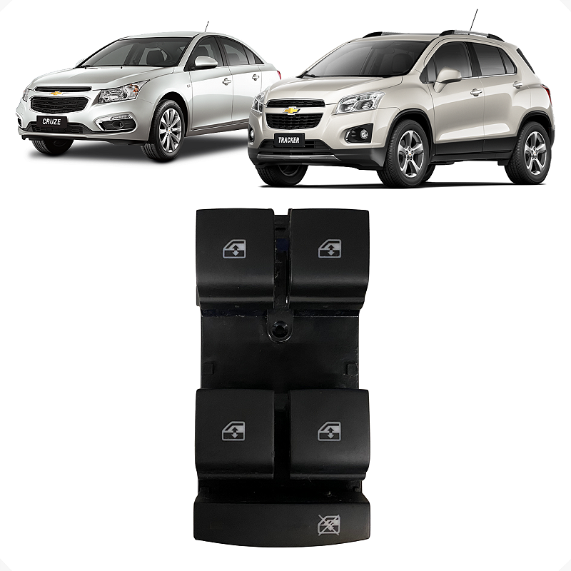 Botão Comando Vidro Elétrico GM Cruze Tracker 2017 a 2020