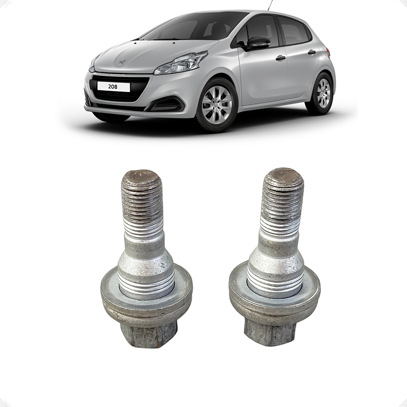 Par Parafuso Roda Peugeot 208 Citroen  C3 C/ arruela 17mm
