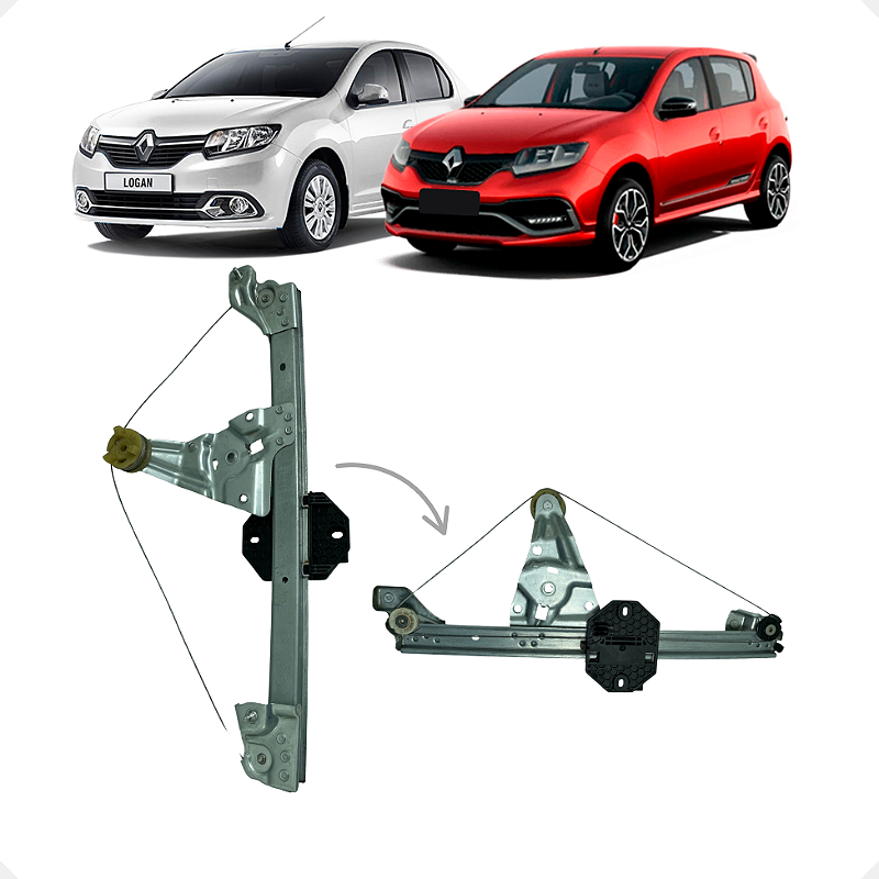 Máquina Vidro S/ Motor Traseiro Esquerdo Sandero 2014 a 2018