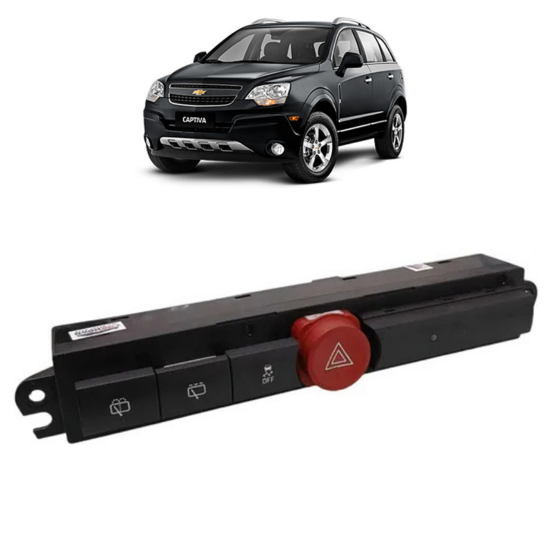 Comando Botão Pisca Alerta e Limpador GM Captiva 2008 a 2012