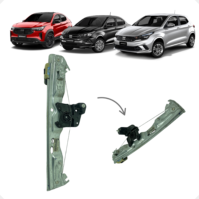 Máquina Vidro S/ Motor Traseira Direita Cronos Fastback Argo