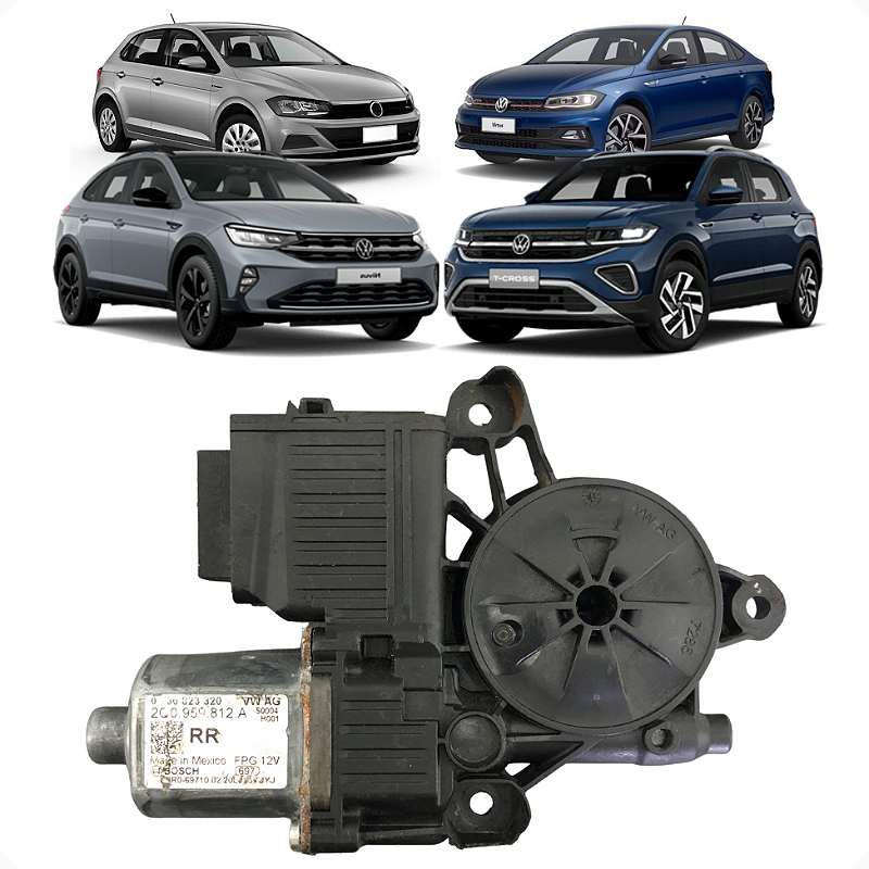 Motor Máquina Vidro Traseiro Direito T-Cross Nivus Polo