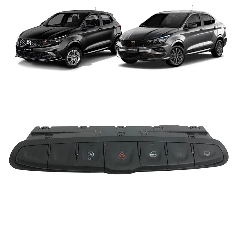 Botão Comando Pisca Alerta Fiat Argo Cronos 2018 a 2022