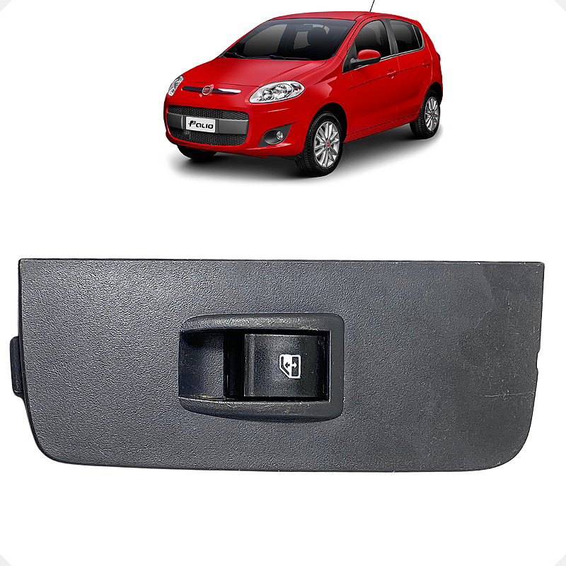 Botão Interruptor Vidro Elétrico Dianteiro Direito Fiat Palio 2004-2019 Part 735333496 NCM 8536.50.90 Plug-and-Play Peça Original Compatível