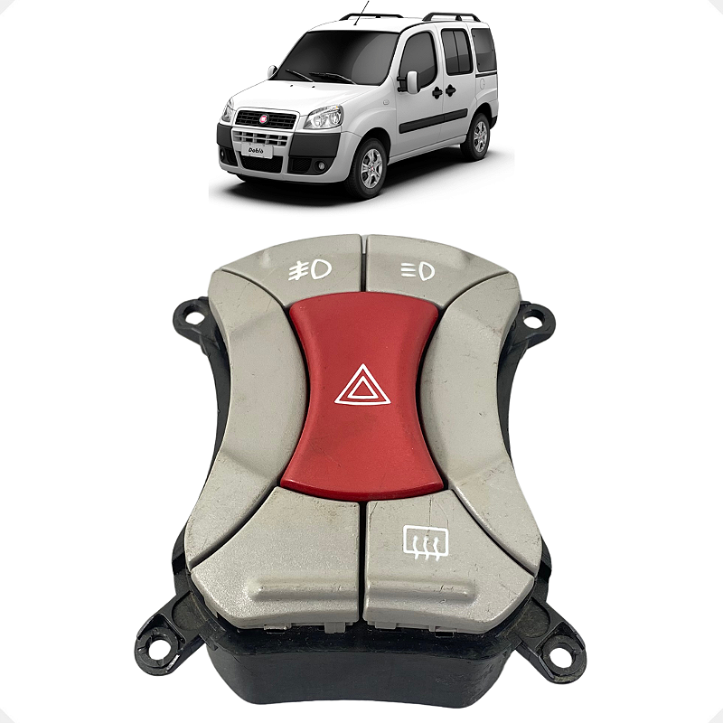 Botão Pisca Alerta Desembaçador Milha Fiat Doblô 2011 a 2021