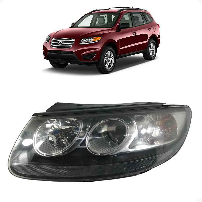 Farol Esquerdo Hyundai Santa Fe 2009 2010 2011 Recuperado