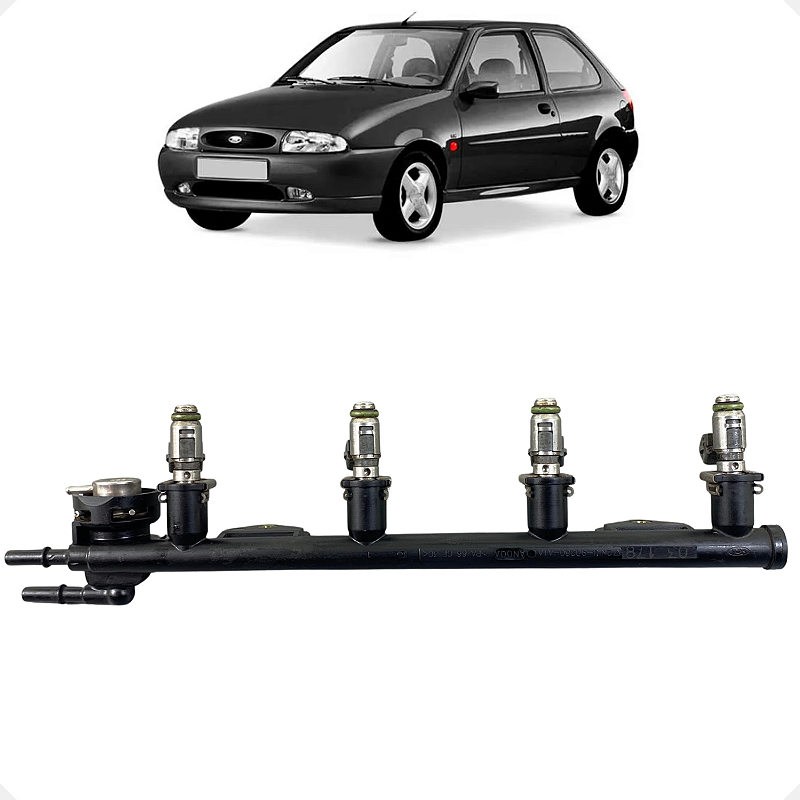 Flauta Bico Injetor Ford Ka Fiesta 1.6 1.0 2002 2003 2004