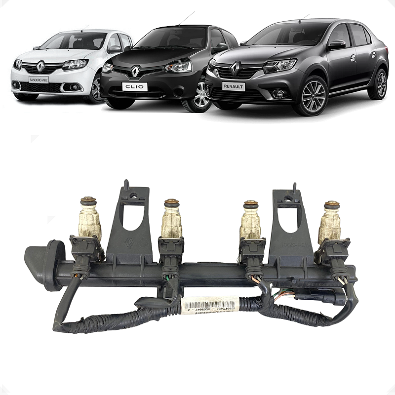 Flauta Bico Injetor Clio Sandero Logan 1.0 2010 2011 a 2016