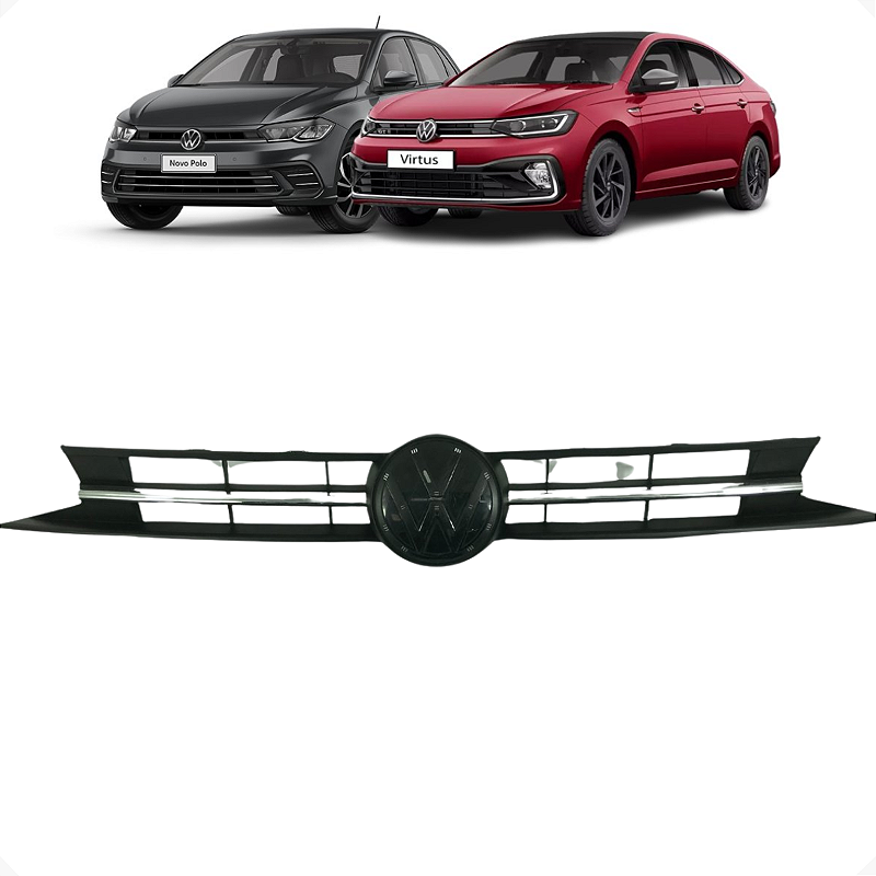 Grade Parachoque Dianteiro VW Polo Virtus 2017 2018 a 2022