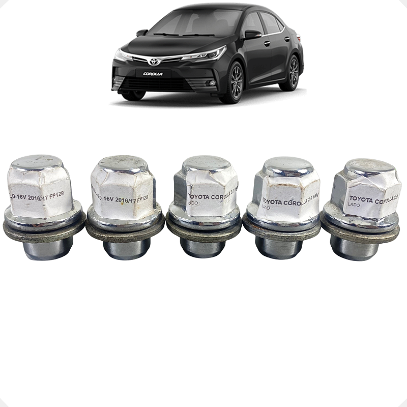Jogo 5 Porcas Parafuso Roda Toyota Corolla 2015 2016 2017