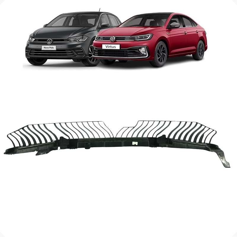 Guia Central Parachoque Traseiro VW Polo Virtus 2018 a 2022