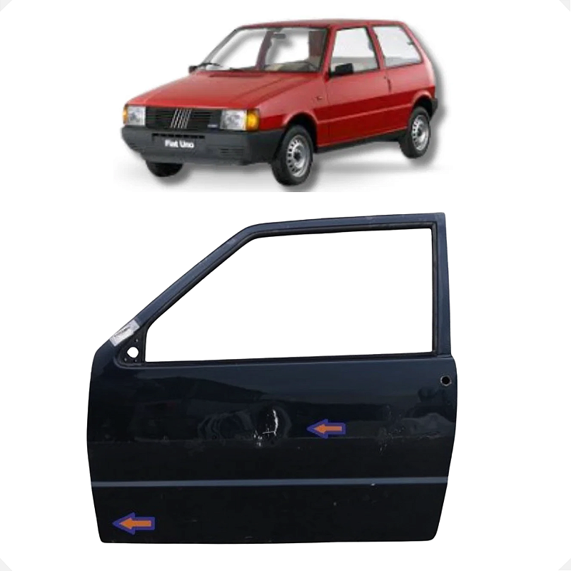Porta Dianteira Esquerda Fiat Uno 2001 2002 2003 2p Detalhe