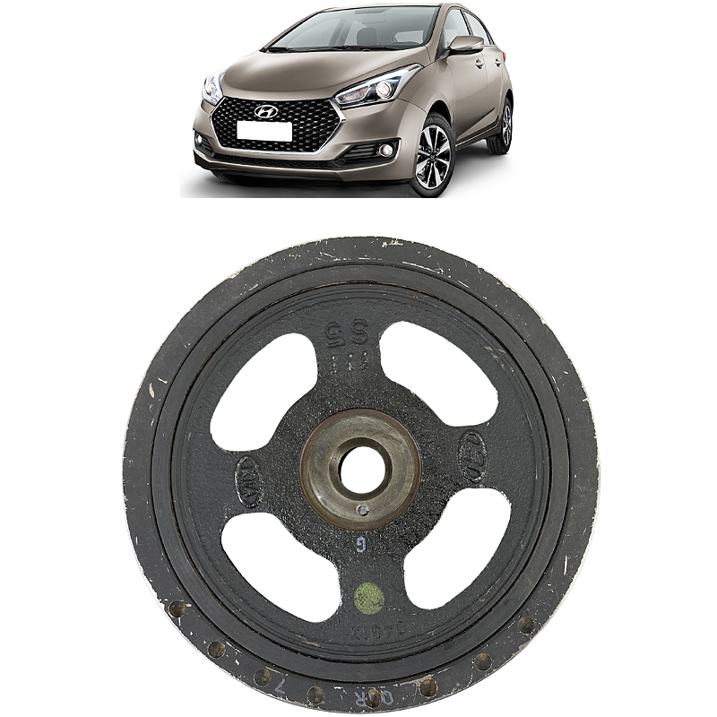 Polia Virabrequim Hyundai Hb20 1.0 3cc 2015 2016 2017 a 2020