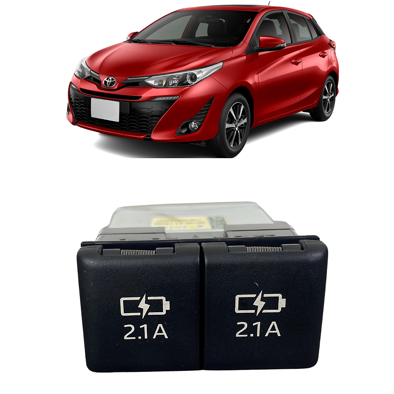 Entrada Dupla Usb Console Toyota Yaris 2019 2020 a 2025