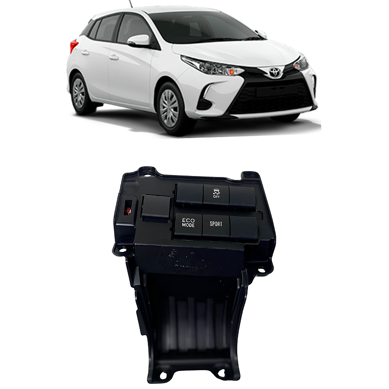 Moldura Botão Painel Central Toyota Yaris 2022 2023