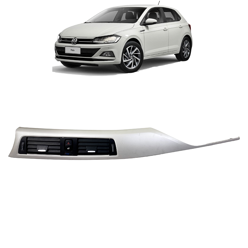 Moldura Coluna Porta Traseira Esquerda VW Polo 2018 a 2023