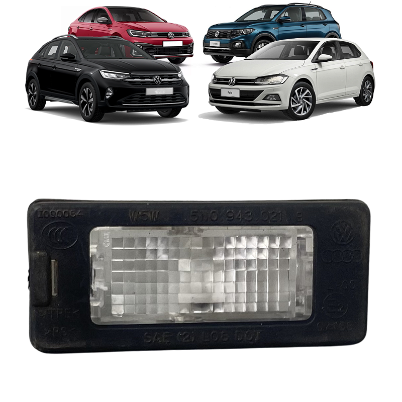 Luz Placa Volkswagen Nivus Polo T-Cross Virtus 2018 2019