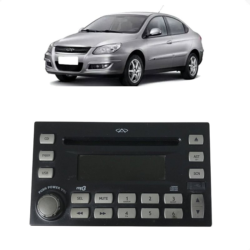 Rádio Som Leitor Chery Cielo 1.6 2010 2011 2012 2013 2014