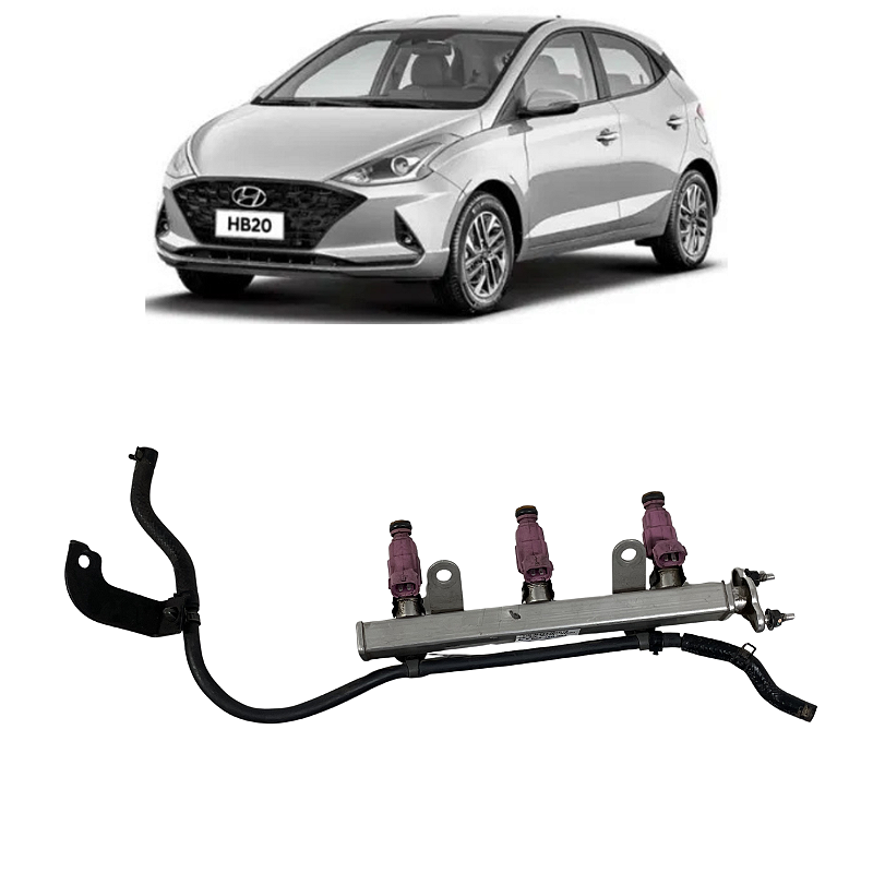 Flauta Bico Injetor Hyundai Hb20 1.0 3cc Flex 2013 a 2019