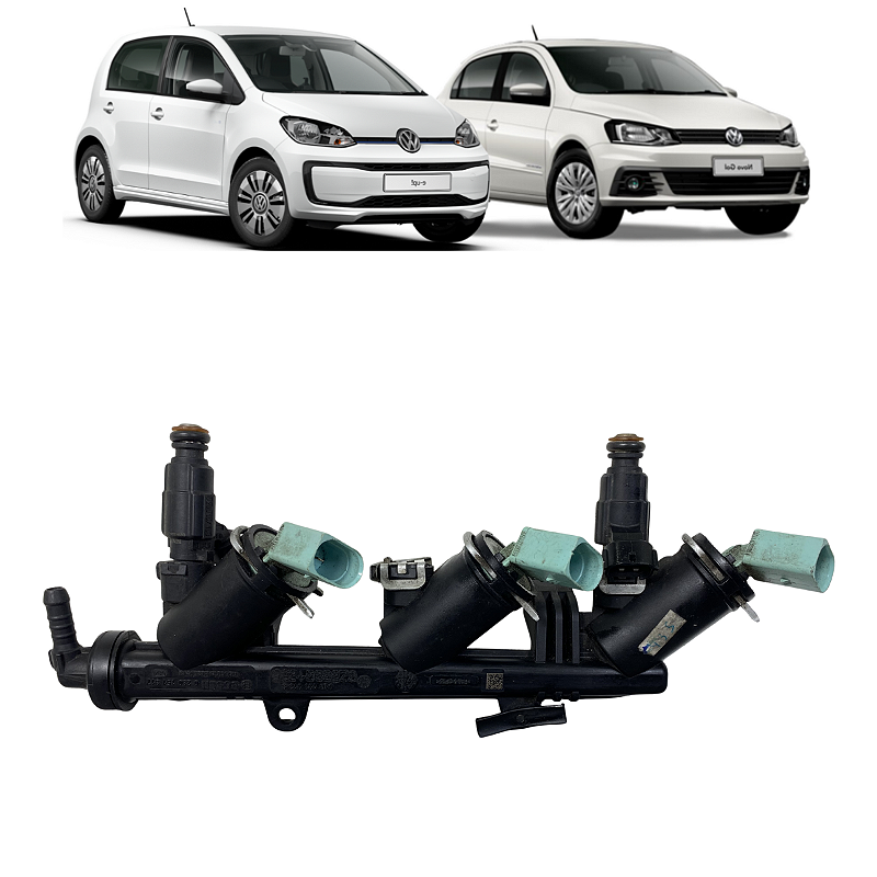 Flauta Bico Injetor VW Up! Fox Gol 1.0 2016 2017 2018 a 2020