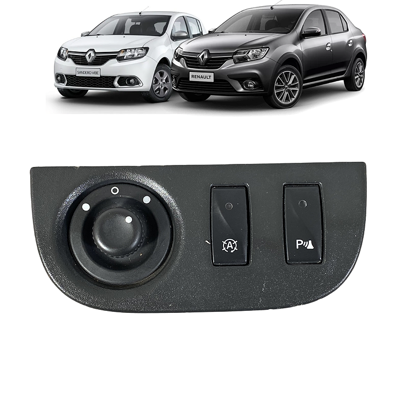 Botão Comando Retrovisor Elétrico Logan Sandero 2014 a 2021