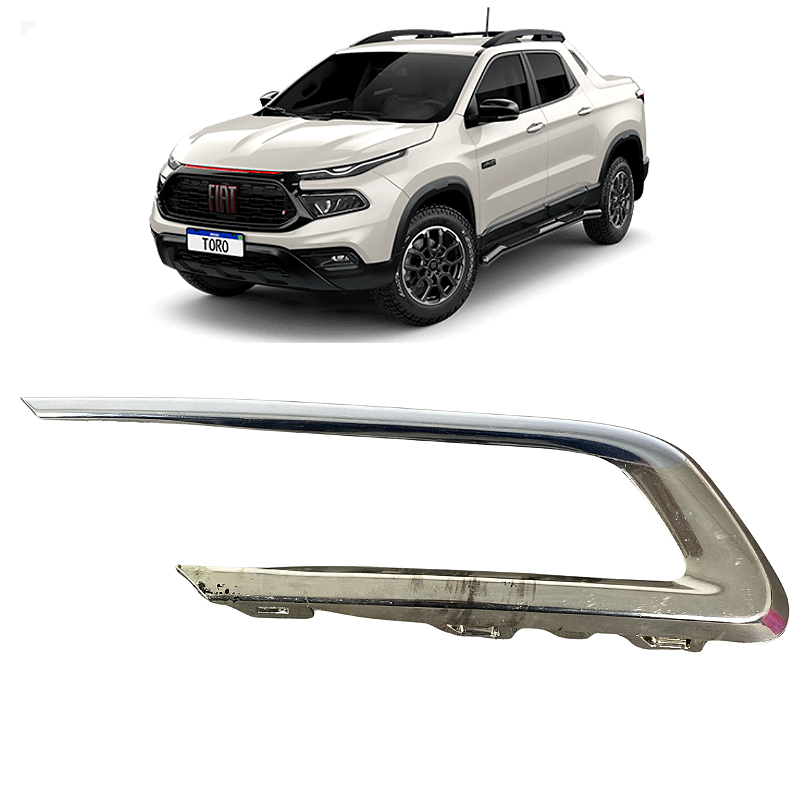 Moldura Farol Milha Cromada Fiat Toro 2021 2022 2023 2024