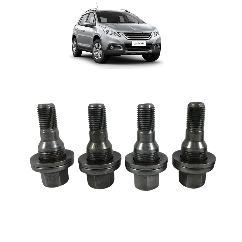 Jogo 4 Parafuso Roda Peugeot 2008 1.6 2015 2016 a 2019
