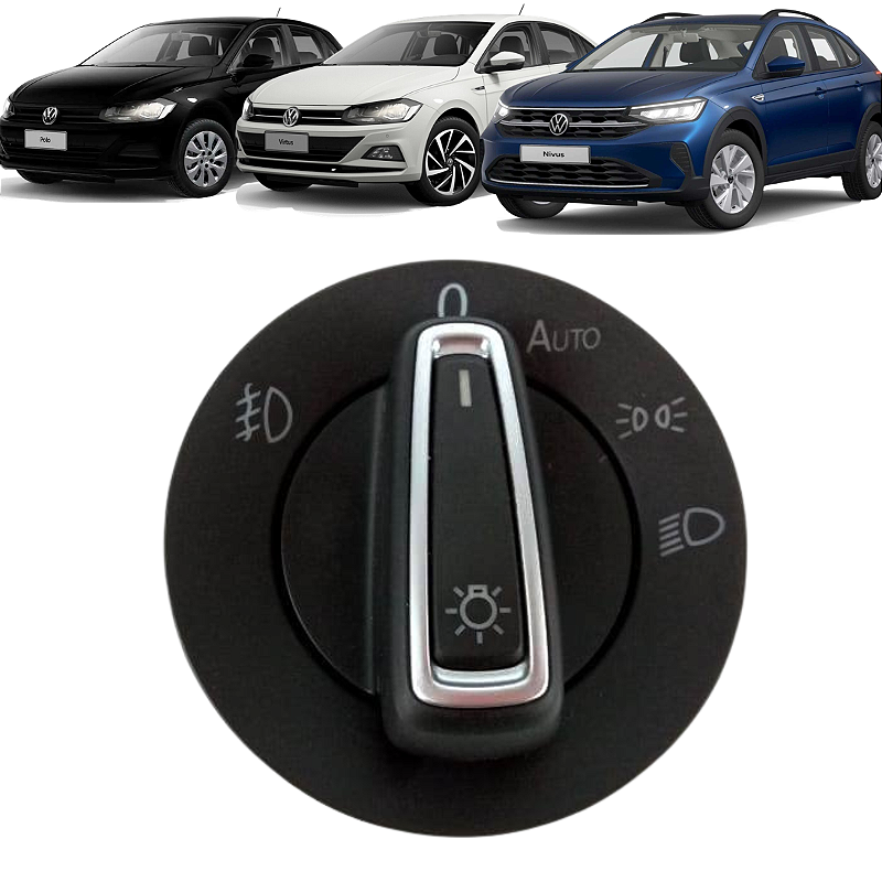 Comando Farol VW Polo Virtus Nivus 2018 2019 2020 a 2022