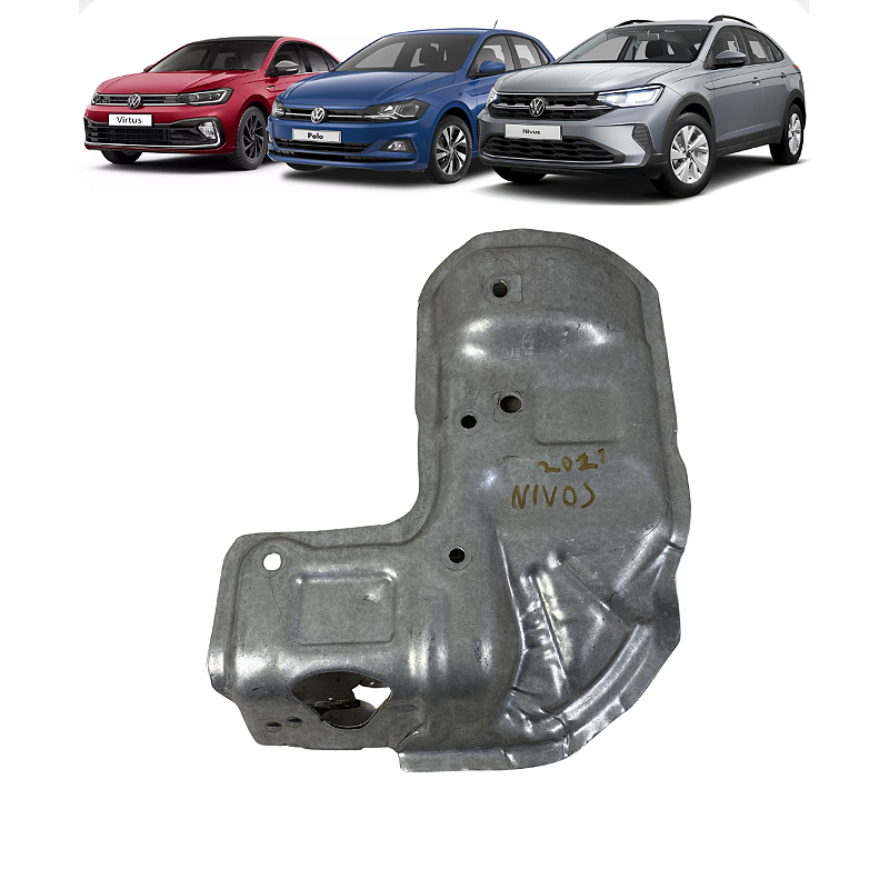 Protetor Calor Escapamento VW Polo Virtus Nivus 2018 a 2024