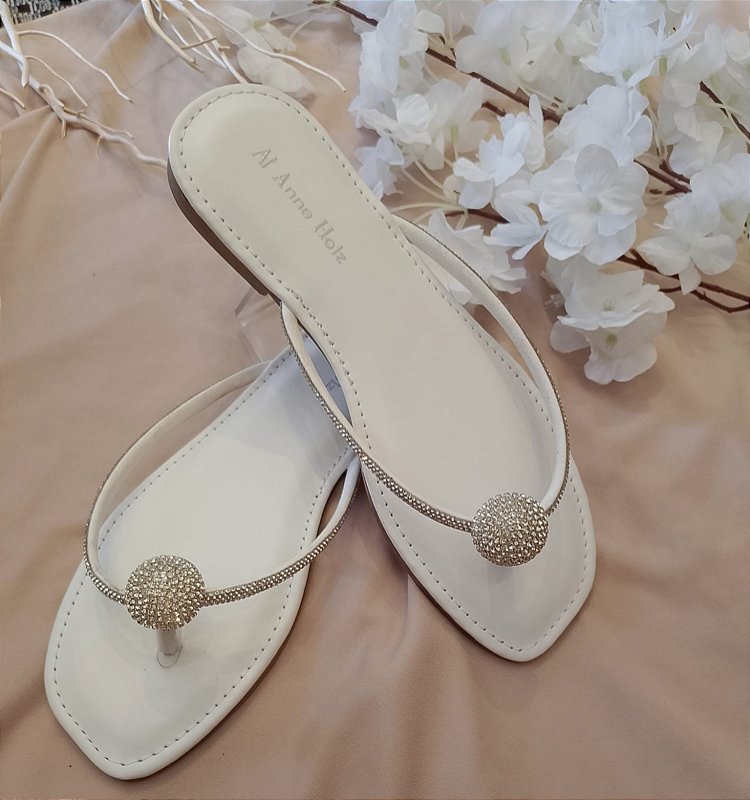 Rasteirinha Anne Holz Elegance branca