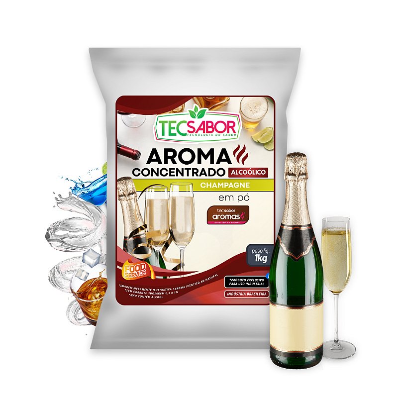Aroma de Champagne Idêntico ao Natural Pó e Líquido Alcoólico
