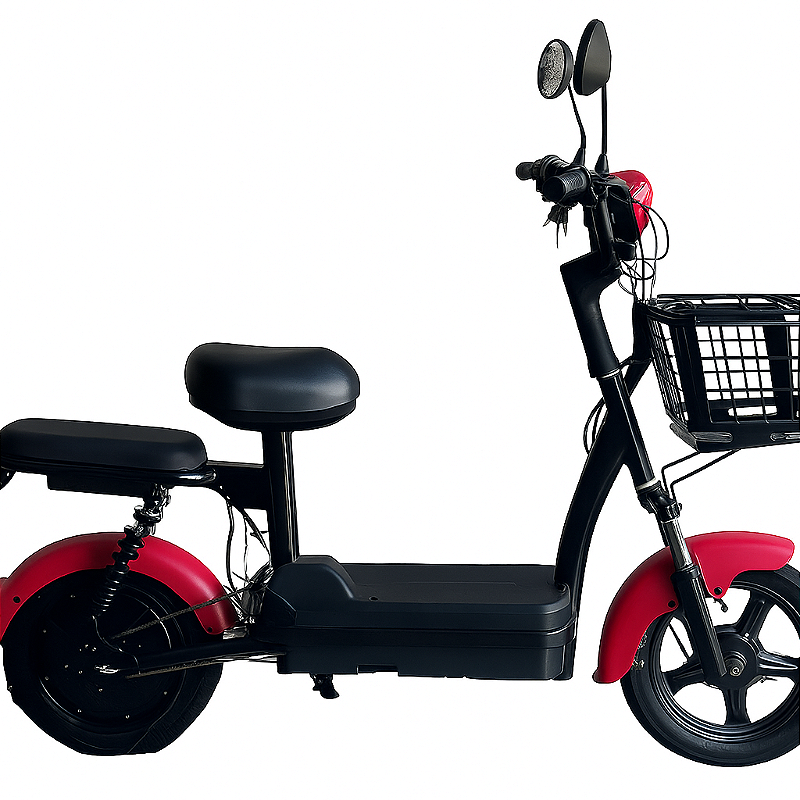 Bicicleta Elétrica Scooter Vermelha 500w 48v Bateria De Lítio