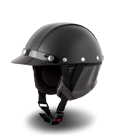 Capacete Coquinho Couro Custom Scooter Elétrica